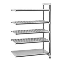Cambro Camshelving® Elements XTRA 18" Wide 5-Shelf Combo Add-On Unit with 84'' Posts