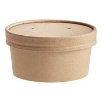 Choice 6 oz. Kraft Poly-Coated Paper Food Cup with Vented Paper Lid - 250/Case