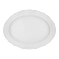 Arcoroc Athena 14 1/2" x 11" White Scalloped Porcelain Oval Platter by Arc Cardinal - 12/Case