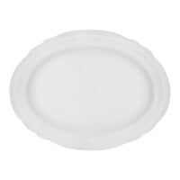 Arcoroc Athena 10 1/4" x 7 3/4" White Scalloped Porcelain Oval Platter by Arc Cardinal - 24/Case
