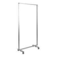 Flash Furniture Raisley 72 1/8" x 35 1/2" Clear Acrylic Mobile Room Divider with Lockable Casters