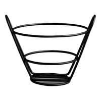 Arcoroc 4 1/2" x 5 1/4" x 4" Black Stainless Steel Wire French Fry Holder by Arc Cardinal - 24/Case