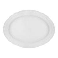 Arcoroc Athena 13" x 9 3/4" White Scalloped Porcelain Oval Platter by Arc Cardinal - 12/Case