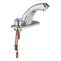 Sloan 33153066 Optima Polished Chrome Deck Mount Sensor Faucet with 0.5 GPM Multi-Laminar Spray, Mid-Integrated Base Body, 4" Trim Plate, Transformer Box, Above-Deck Mixing Valve, and IoT Smart Capabilities