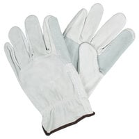 Cordova Grain Cowhide Leather Driver's Gloves with Split Leather Palm and Back - 12/Pack