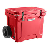 CaterGator CG35RDW Red 35 Qt. Mobile Rotomolded Extreme Outdoor Cooler / Ice Chest