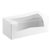 Baker's Lane 9" x 4" x 3 1/2" White Customizable Auto-Popup Window Donut / Bakery Box - 200/Case