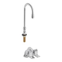 Delta Faucet 54T5432A Foot-Operated Deck-Mount 4 1/2" Rigid / Swivel Gooseneck Faucet with Short Pedals