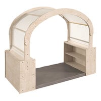Flash Furniture Bright Beginnings 31 1/2" x 70 3/4" x 58 1/4" Wooden Reading Nook with 2 Storage Shelf Units and Canopy