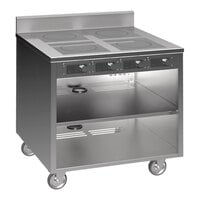 Spring USA BOH-3500C BOH Series 36" Mobile Induction Cooking Cart with 4 Ranges - 208-240V; 14 kW