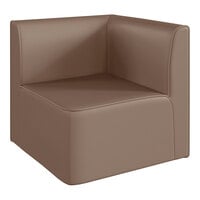 Flash Furniture Bright Beginnings 9 3/4" Neutral Vinyl Soft Seating Modular Corner Chair with Back