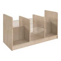 Flash Furniture Bright Beginnings 31 1/2" x 16" Wooden Double-Sided 5-Compartment Storage Unit with Clear Acrylic Sides