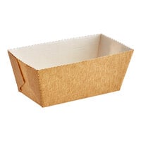 Tielman Bake-Well .34 lb. Mini Loaf Corrugated Kraft Paper Bread Loaf Mold - 2040/Case