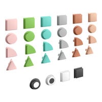 Flash Furniture Bright Beginnings Multi-Color Pastel Shaped Peg Accessory Pack for STEAM Wall Systems - 256/Pack