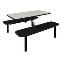 Plymold 24" x 48" White Table Top with Black Seating