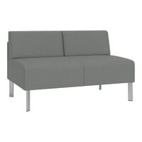 Lesro Luxe Lounge Series Open House Asteroid Fabric Loveseat with Steel Legs