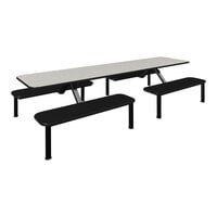 Plymold 24" x 96" White Table Top with Black Seating