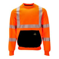 RefrigiWear HiVis Orange / Black Crewneck Sweatshirt with Reflective