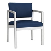 Lesro Lenox Steel Patriot Plus Imperial Blue Vinyl Guest Arm Chair