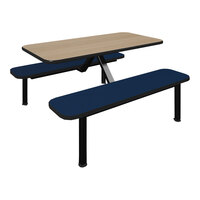 Plymold 24" x 48" Beige Table Top with Atlantis Blue Seating