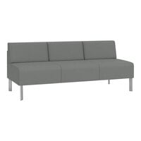 Lesro Luxe Lounge Series Open House Asteroid Fabric 3-Seat Sofa with Steel Legs