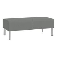 Lesro Luxe Lounge Series Open House Asteroid Fabric 2-Seat Bench with Steel Legs