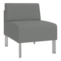 Lesro Luxe Lounge Series Open House Asteroid Fabric Guest Chair with Steel Legs
