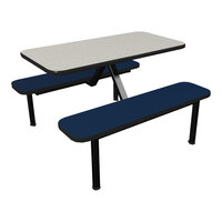 Plymold 24" x 48" White Table Top with Atlantis Blue Seating