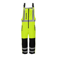 RefrigiWear HiVis Lime / Black Insulated Softshell High Bib Overalls 7497RBLMMEDL2 - Medium