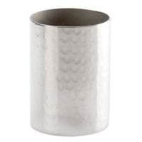 American Metalcraft HMSPH2 2 inch x 2 3/4 inch Round Hammered Stainless Steel Sugar Packet / Cube Holder