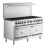 Cooking Performance Group CC60-L Liquid Propane 10 Burner 60" Range with 2 Convection Ovens - 360,000 BTU