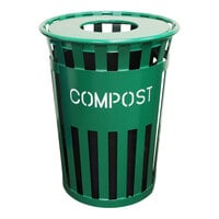 Witt Industries Oakley Eco M3601CP-FT-GN 36 Gallon Green Outdoor Compost Receptacle with Flat Top Lid