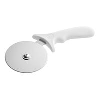 American Metalcraft 4" Stainless Steel Pizza Cutter with White Plastic Handle PIZW1