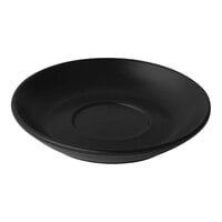 Bon Chef Tavola Midnight 4 1/2" Black Porcelain Espresso Saucer - 48/Case