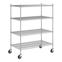 Regency 30" x 54" x 70" NSF Chrome Mobile Wire Shelving Starter Kit with 4 Shelves