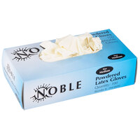 Noble Products Medium Powdered Disposable Latex Gloves for Foodservice - Box of 100