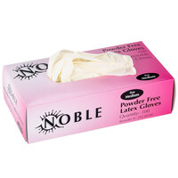 Noble Products Medium Powder-Free Disposable Latex Gloves for Foodservice - Box of 100