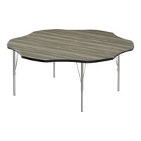 Correll Deluxe 60" Flower New England Driftwood 19"-29" Adjustable Height High-Pressure Laminate Top Activity Table