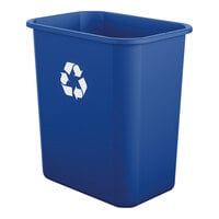 Suncast TCIND712BLR 7 Gallon Blue Slim Rectangular Recycling Wastebasket - 12/Pack