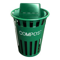 Witt Industries Oakley Eco M3601CP-SWT-GN 36 Gallon Green Outdoor Compost Receptacle with Swing Top Lid