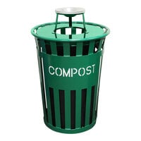 Witt Industries Oakley Eco M3601CP-AT-GN 36 Gallon Green Outdoor Compost Receptacle with Ash Top Lid