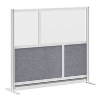 Luxor 53" x 48" Frosted Acrylic / Gray PET Modular Wall Room Divider Starter MW-5348-FCG