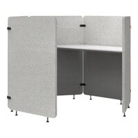 Luxor Reclaim 73" x 64" x 54 1/2" Gray / White PET / Melamine 5-Panel Acoustic Work Pod / Cubicle RCLMWP5