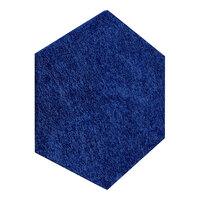 Luxor Reclaim 9 1/2" x 11" Navy Blue PET Stick-On Decorative Hexagon Acoustic Wall Panel Kit RCLMHEX051 - 6/Pack