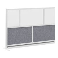 Luxor MW-7048-XFCG 68 1/4" x 48" White / Gray PET / Painted Steel Modular Wall Room Divider Add-On for MW-7048-FCG