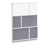Luxor MW-5370-XFCG 51 1/4" x 70" White / Gray PET / Painted Steel Modular Wall Room Divider Add-On for MW-5370-FCG