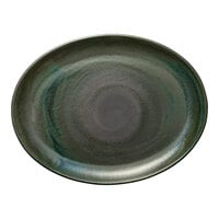 Heart & Soul Perfect Match 14 1/4" x 11" Avocado Porcelain Oval Coupe Platter - 6/Case