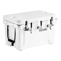 CaterGator JB45WH3 White 3 Faucet 47 Qt. Insulated Jockey Box with 69 ft. Coils