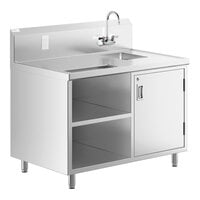 Regency 30" x 48" 16 Gauge Stainless Steel Beverage Table with Right Sink and 6" Swivel Gooseneck Spout