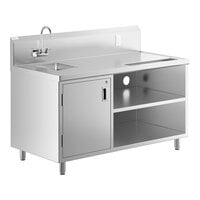 Regency 30" x 60" 16 Gauge Stainless Steel Beverage Table with Left Sink and 6" Swivel Gooseneck Spout